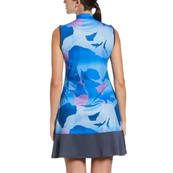 Callaway Blue Sea Star Sleeveless Mock Neck Dress Size Small NWT - Picture 9 of 9